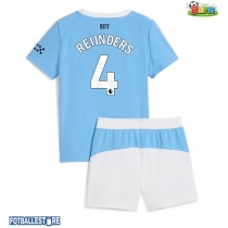 Manchester City Tijjani Reijnders #4 Hjemmedraktsett Barn 2025-26 Kortermet (+ Korte bukser)